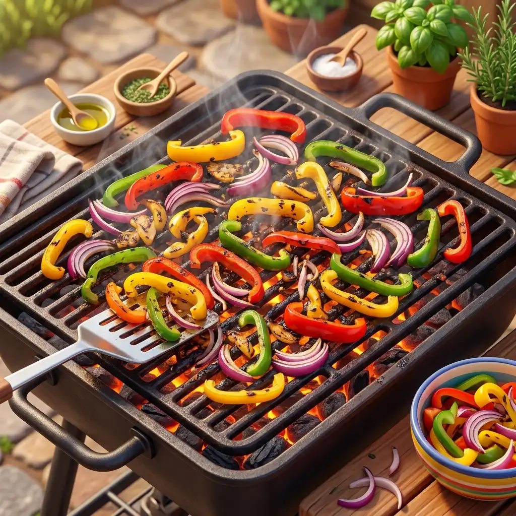 Adding the Fajita Veggies